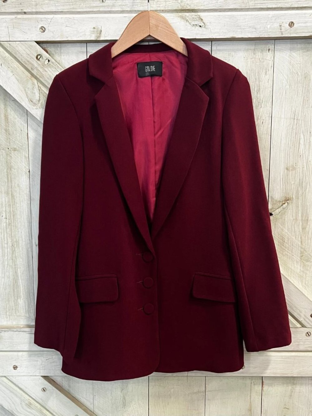 Goldie Burgundy Blazer with Pockets Size XS